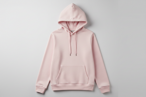 Sudadera rosada, fondo gris